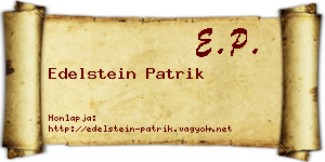 Edelstein Patrik névjegykártya